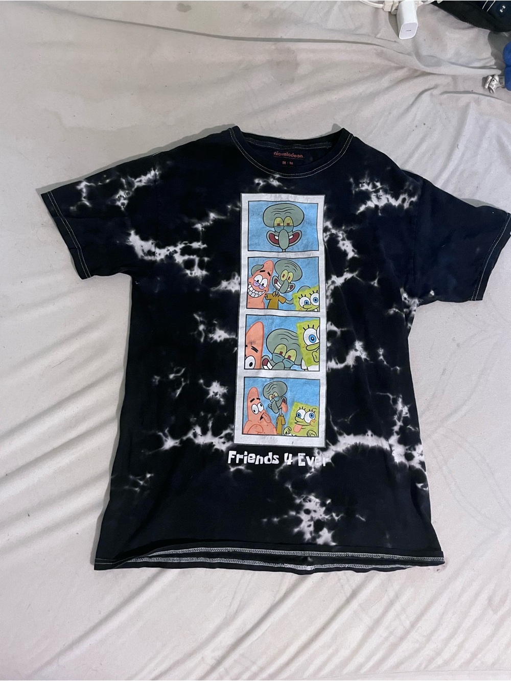 Nickelodeon Black Tie-Dye SpongeBob 'Friends 4 Ever' Graphic Tee